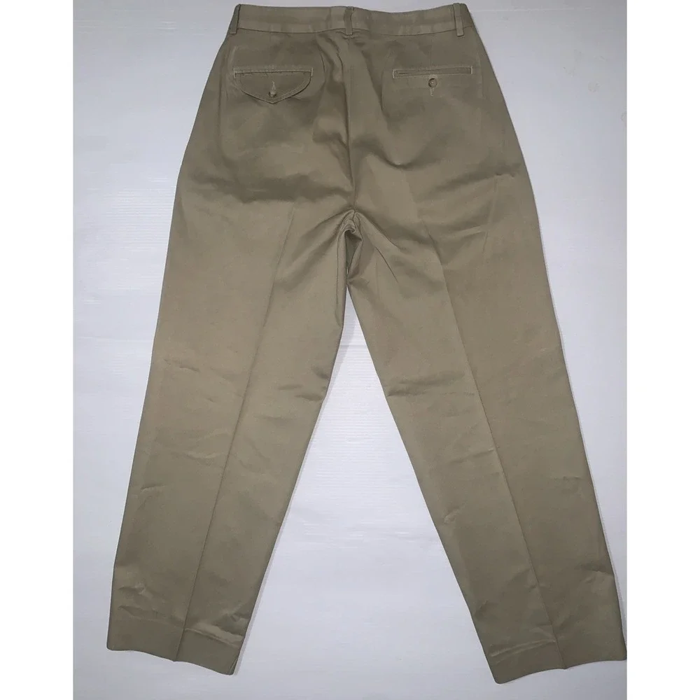 VINTAGE Polo Ralph Lauren Pants Mens 33x30 Double Pleated Chino Beige Preppy